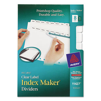 Index Maker Dividers, White 8-Tab, Letter