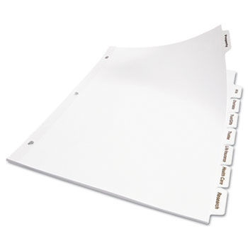 Index Maker Clear Label Punched Divider, 5-Tab, Letter, White, 50 Sets