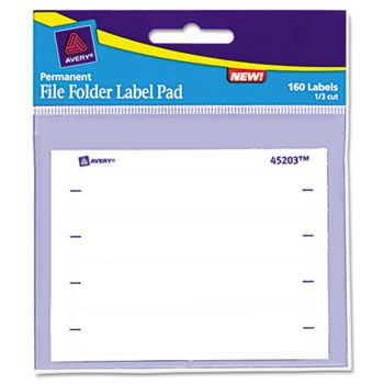 Label Pads, 2/3 x 3-7/16, White, 160/Pack