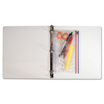 Zip-All Ring Binder Pocket, 6 x 9 1/2, Clear