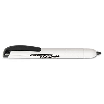 Retractable Low Odor Dry Erase Marker, Chisel Tip, Black, 12 per Pack