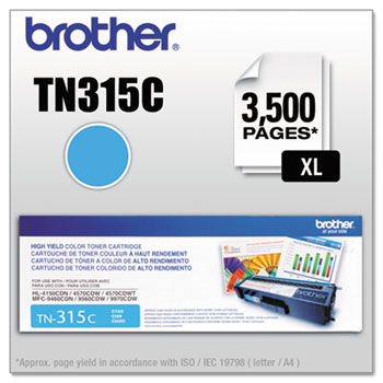 TN315C (TN-315C) High-Yield Toner, 3,500 Page-Yield, Cyan