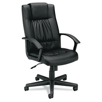 VL141 Executive High-Back Chair, Black Vinyl