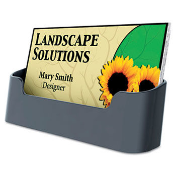 Recycled Business Card Holder, Holds 50 2 x 3 1/2 Cards, Black