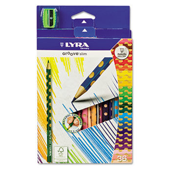 Groove Slim Colored Pencils, Assorted, 36 per Pack