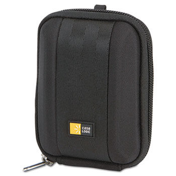 Compact Camera Case with EVA Shell, Polyester/EVA, 3-1/2 x 1-2/5 x 4-1/2, Black