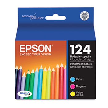 T124520 (124) Moderate Capacity Ink, Cyan, Magenta, Yellow, 3/Pk