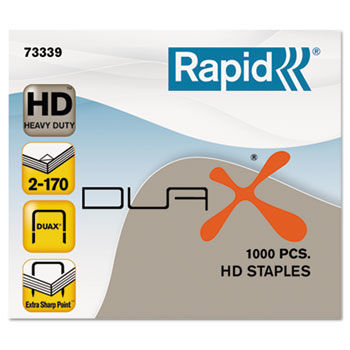 Rapid Duax Heavy-Duty Metal Alloy Staples, 1,000/Box