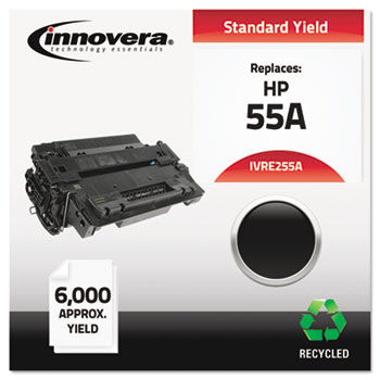 Remanufactured CE255A (55A) Laser Toner, 6000 Yield, Black