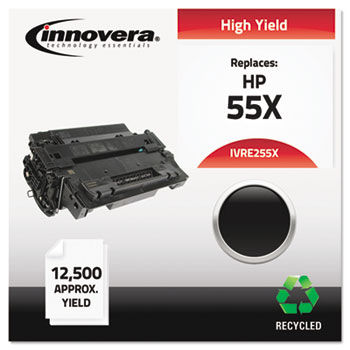 Remanufactured CE255X (55X) Laser Toner, 12500 Yield, Black