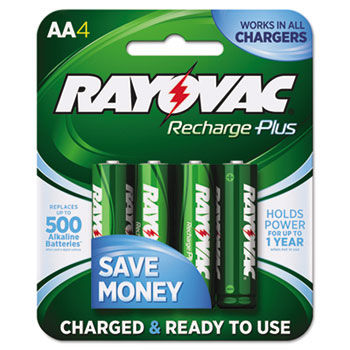 Platinum Rechargeable NiMH Batteries, AA, 4 per Pack