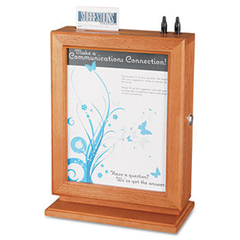 Customizable Wood Suggestion Box, 10 1/2 x 13 x 5 3/4, Cherry