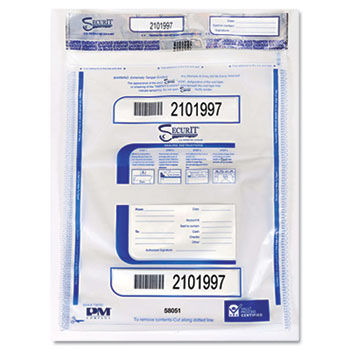 Triple Protection Tamper-Evident Deposit Bags, 20 x 24, Clear, 50/Pack