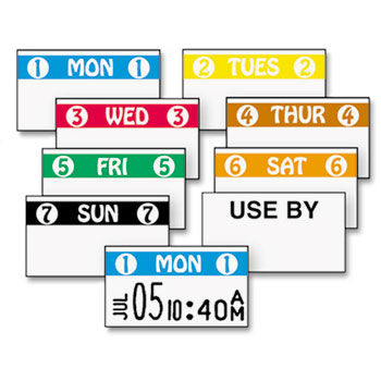 FreshMarx Freezx Color-Coded Labels, Tuesday, White/Yellow, 2500/Roll