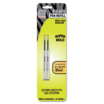 Refill for F-301, F-301 Ultra, F-402, 301A, Spiral Ballpoint, Black, Bold, 2/Pk