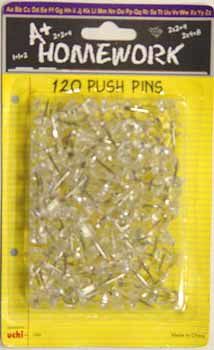 Push Pins - Clear - 120 count Case Pack 48