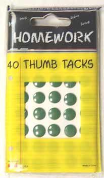 Thumb Tacks - Green - 40 count Case Pack 48