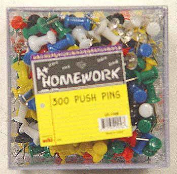 Push Pins - Asst. Colors - 300 Count Case Pack 48