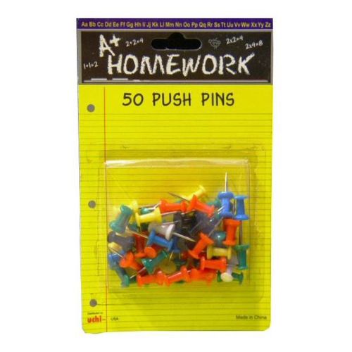 Push Pins - Asst. Colors - 50 Count Case Pack 48