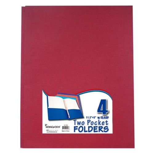 Two Pocket Folders with 3 Fasteners - 4 Pack-Asst. Case Pack 48