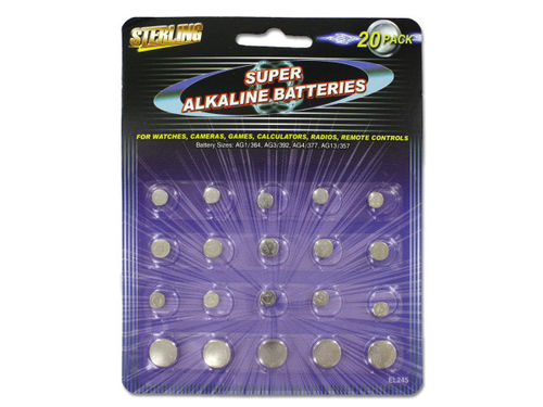 Alkaline button batteries