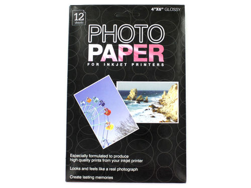 4 x 6 photo paper- 12 sheets in a pack