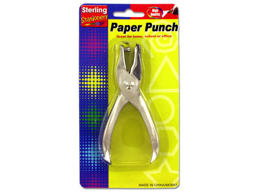 Single hole paper punch