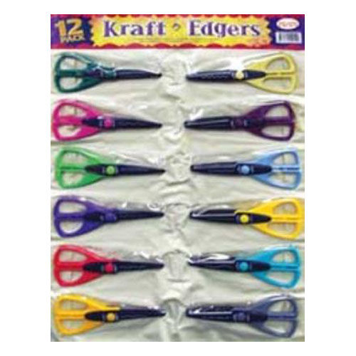 Ecr4Kids 12 piece  Kraft Edgers Classpack In Vinyl Storage Pouch-6 Packs