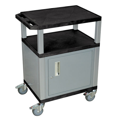 Luxor Black Cart 34"" With Gray Tuffy Cabinet