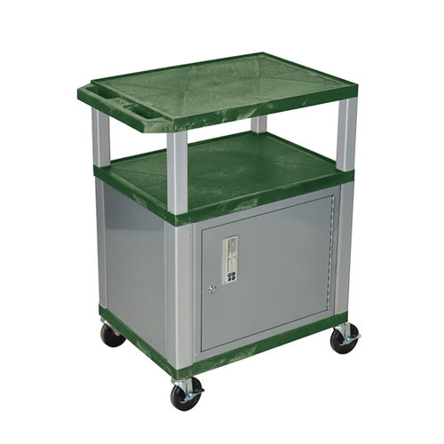 Luxor Hunter Green Cart 34"" With Gray Tuffy Cabinet