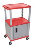 Luxor Red Cart 42"" With Gray Tuffy Cabinet