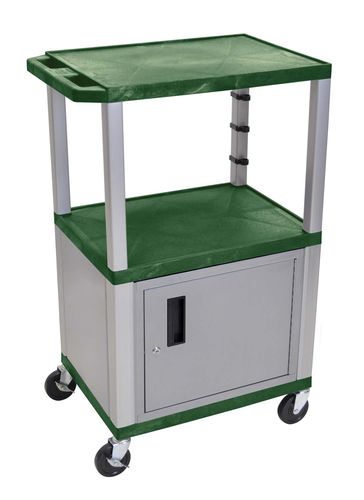 Luxor Hunter Green Cart 42"" With Gray Tuffy Cabinet