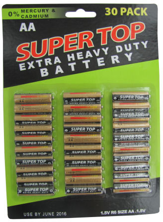 30-Pack ""AA"" Batteries Case Pack 6