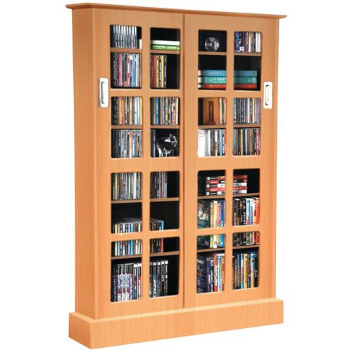 ATLANTIC 94835722 Windowpane Sliding-Glass Door Multimedia Cabinet