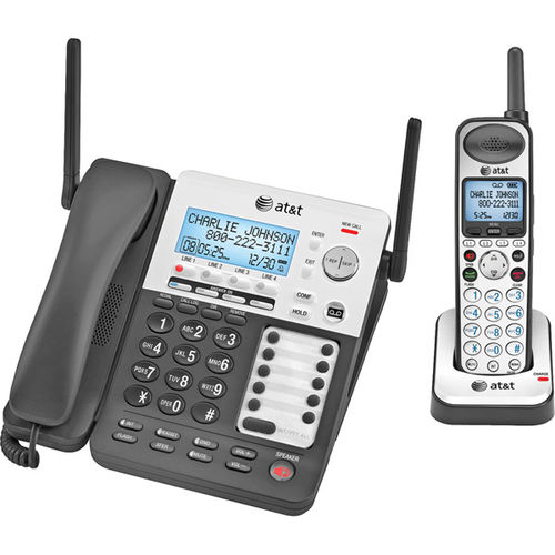 SynJ SB67138 4-Line DECT 6.0 Corded/Cordless Small Business System