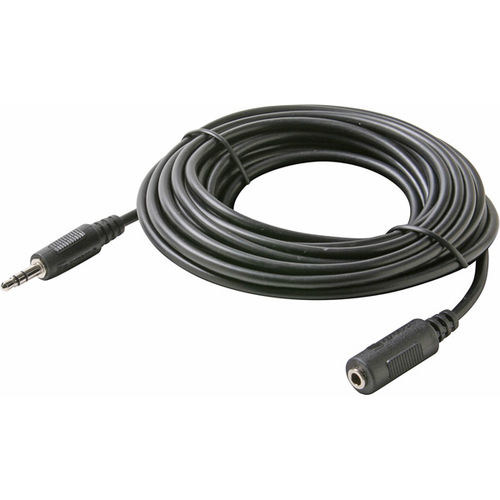 6' Black 3.5mm Stereo Audio Patch Cord Extension