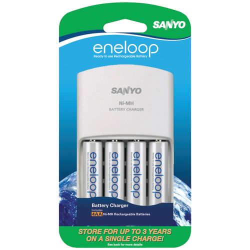 SANYO SEC-MQN064N 4-Position Charger with 4 AA eneloop Batteries