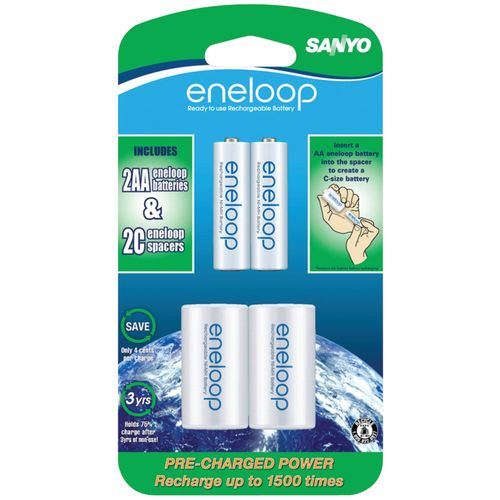 SANYO SEC-NCSC2AAN eneloop Spacer Pack (2 C)