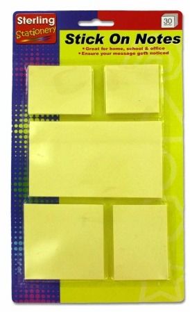 Set of 5 Assorted Sticky Note Pads Case Pack 24