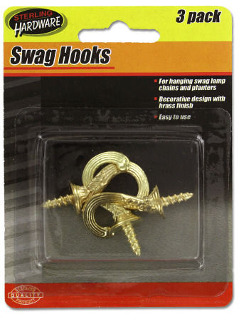 Set of 3 1.5"" Swag Hooks Case Pack 24