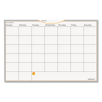 WallMates Self-Adhesive Dry Erase Monthly Planning Surface, White, 18"" x 12""