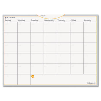 WallMates Self-Adhesive Dry Erase Monthly Planning Surface, White, 24"" x 18""