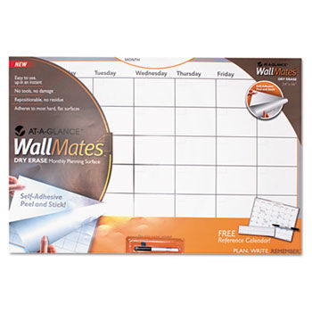 WallMates Self-Adhesive Dry Erase Monthly Planning Surface, 36 x 24, White