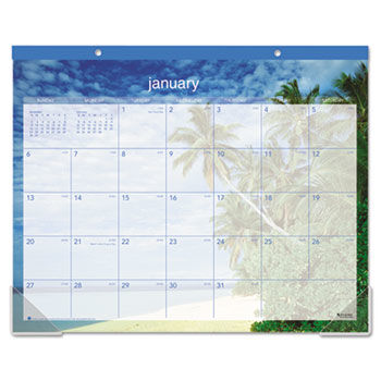 Recycled Tropical Escape Desk Pad, 22"" x 17, Design, 2014