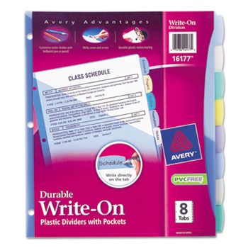 Translucent Multicolor Write-On Big Tab Dividers W/ Pocket, 8-Tab, Letter, 1 Set