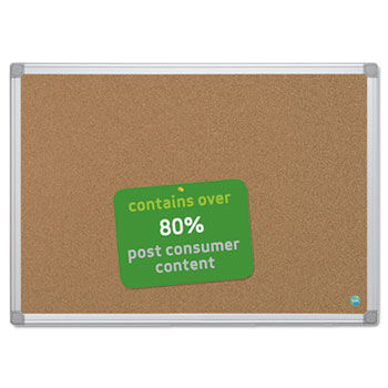 MasterVision Earth Cork Board, 24 x 36, Aluminum Frame