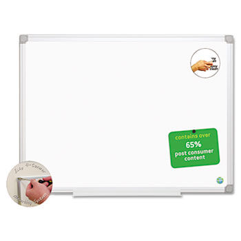 MasterVision Earth Easy-Clean Dry Erase Board, White/Silver, 24x36