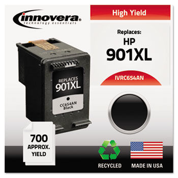 Remanufactured CC654AN (901XL) Ink, 700 Page-Yield, Black