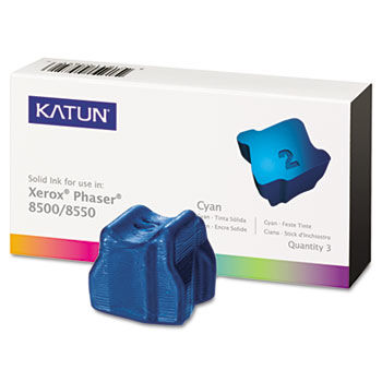 KAT37983 Phaser 8500 Compatible, 108R00669 Solid Ink, 3000 Yld, 3/Box, Cyan