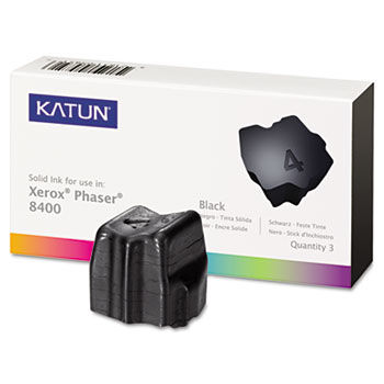 KAT38707 Phaser 8400 Compatible, 108R00604 Solid Ink, 3400 Yld, 3/Box, Black